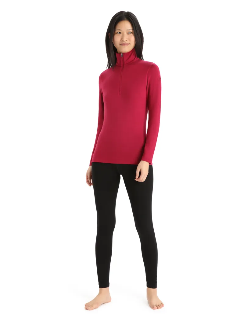 Icebreaker Womens 260 Tech Long Sleeved Half Zip - Cherry-4